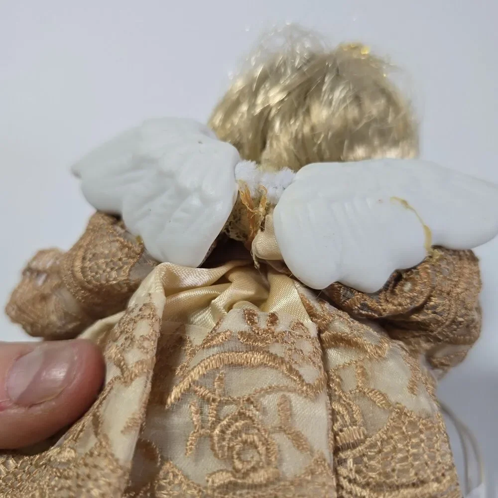 Vintage Light Up Porcelain Angel Christmas Tree Topper 8